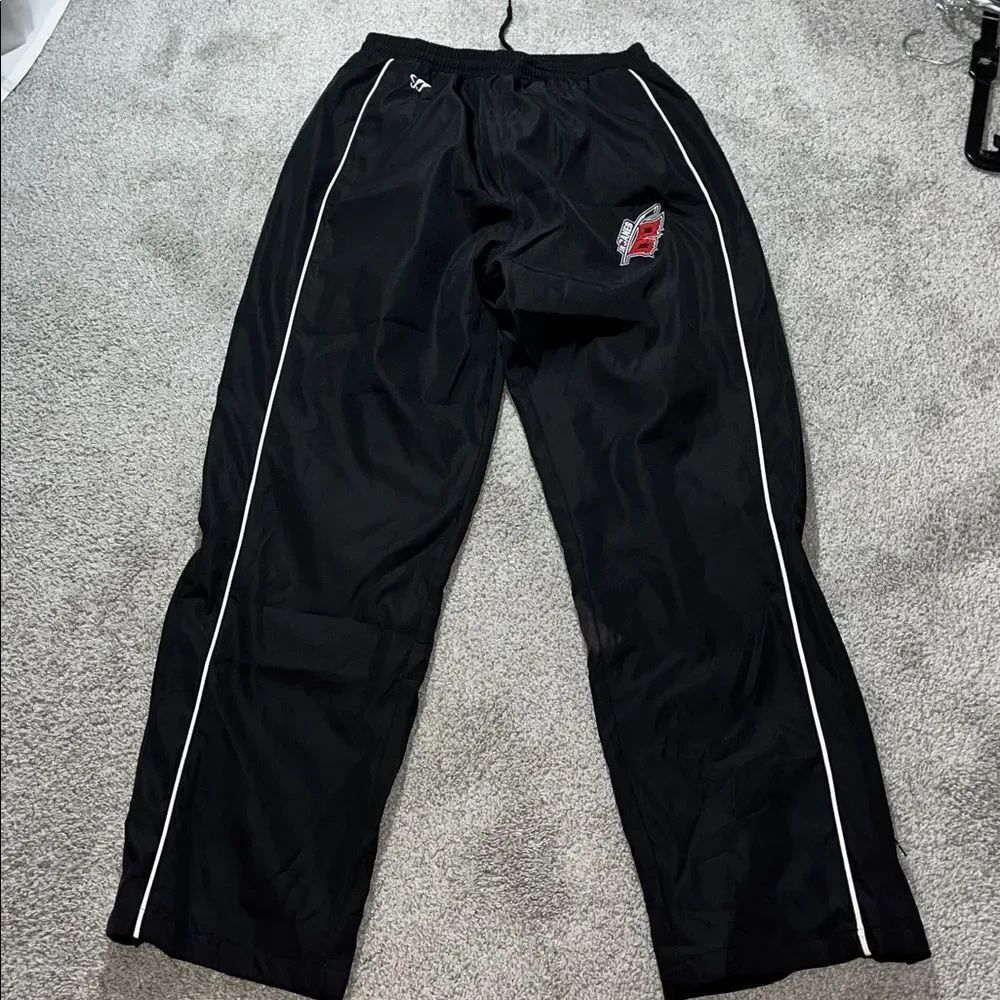 Men's Carolina Junior Jr Hurricanes NHL lined warm up track pants sweatpants MD